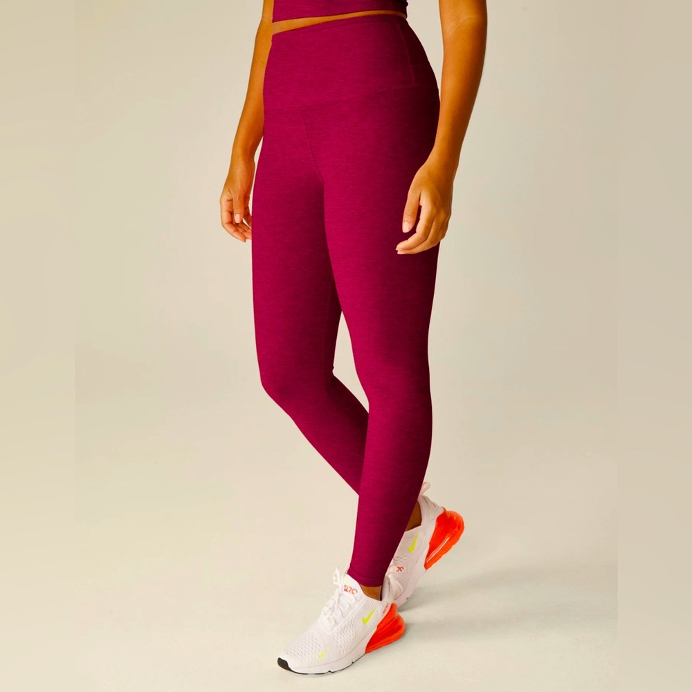 Beyond Yoga Spacedye Caught In The Midi High Waisted Legging - Bordeaux Heather